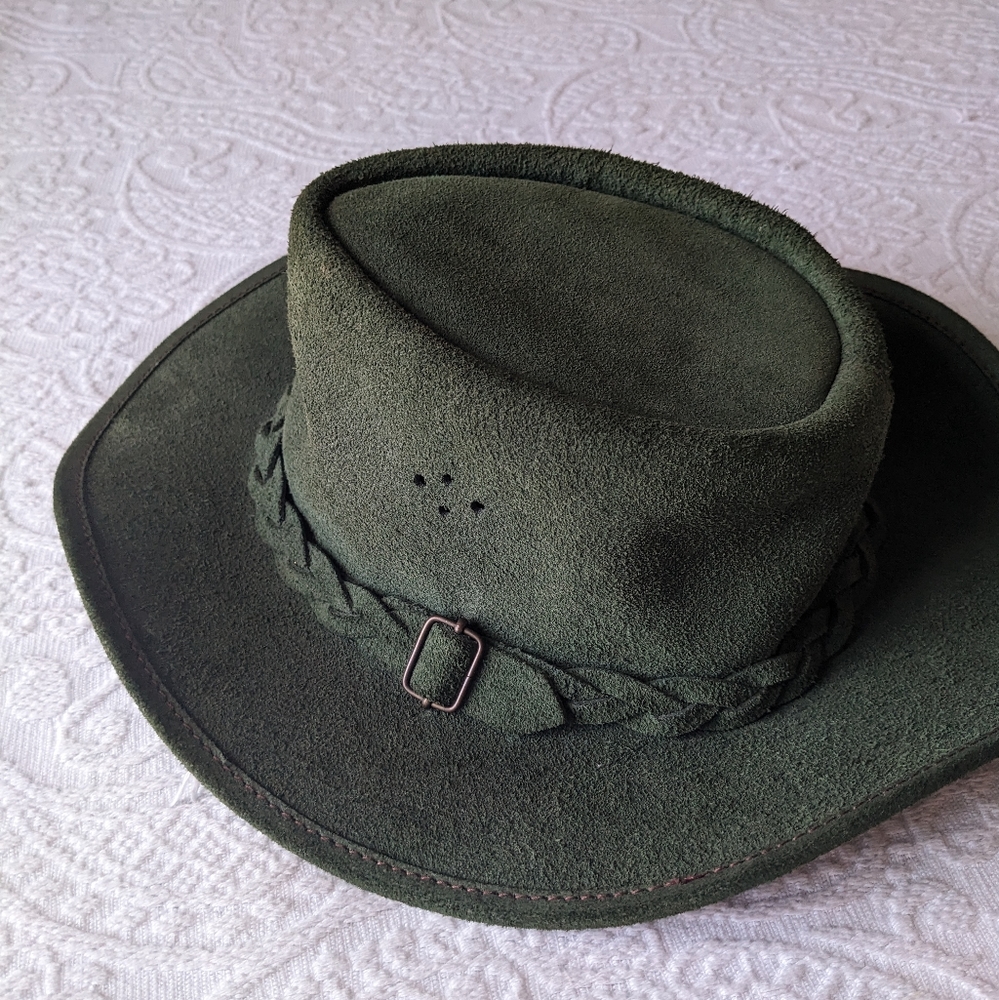 Sage Green Overlander Genuine Leather Hat